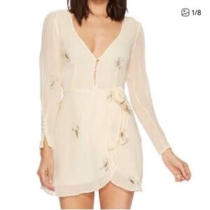 For Love And Lemons Scorpion Wrap Dress in Scorpion Embroidered XS